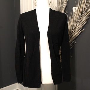 Gap Open Front Cardigan Sweater Black Cotton Blend Small